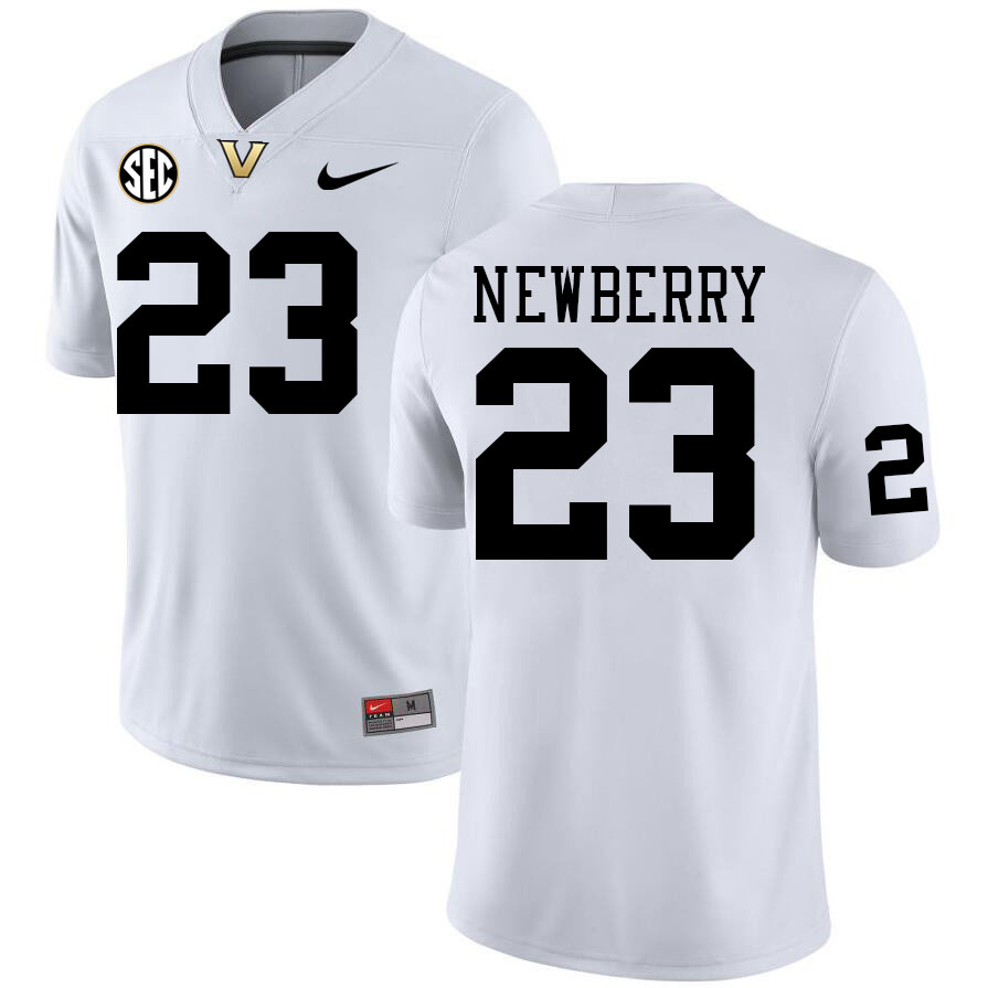 Vanderbilt Commodores #23 AJ Newberry College Football Jerseys Stitched-White